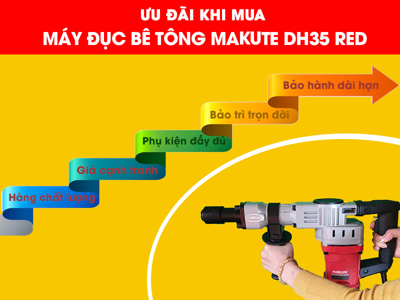 Những lợi ích khi mua máy đục bê tông Makute DH35 RED tại Hải Minh