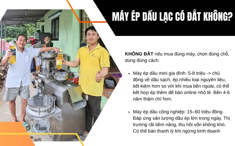 Máy ép dầu lạc có đắt không