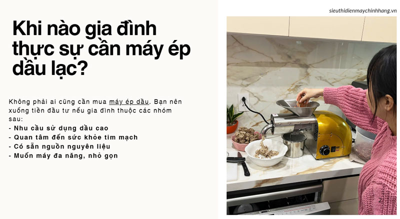 Khi nào gia đình thực sự cần máy ép dầu lạc?