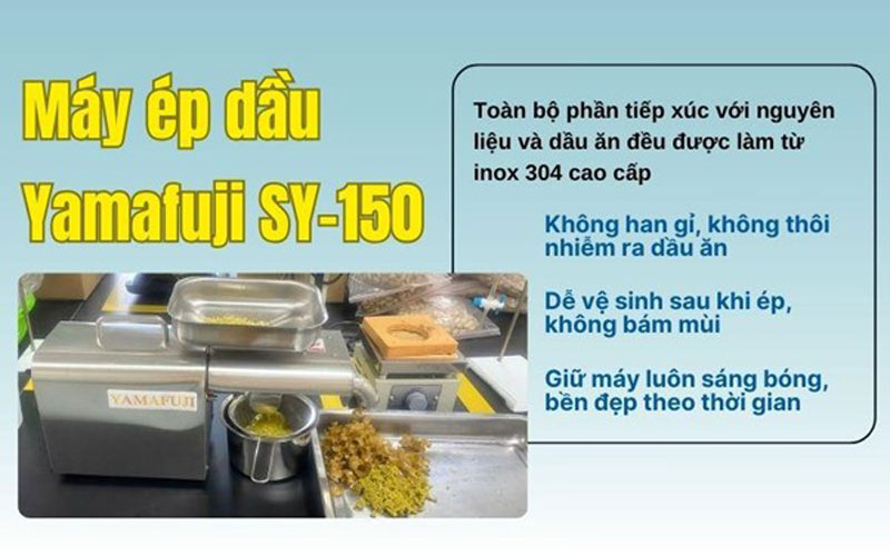 Máy ép dầu thực vật Yamafuji SY-150 (3-5kg/h inox 304)