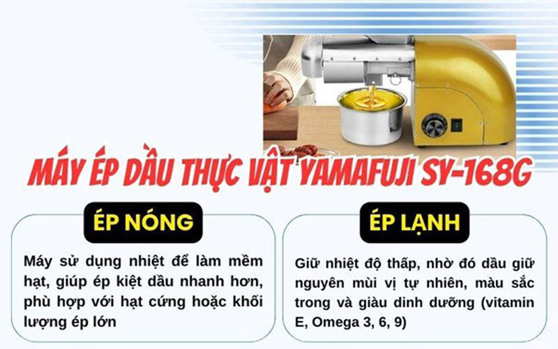 Máy ép dầu thực vật Yamafuji SY-168G (6-8kg/h inox 304)