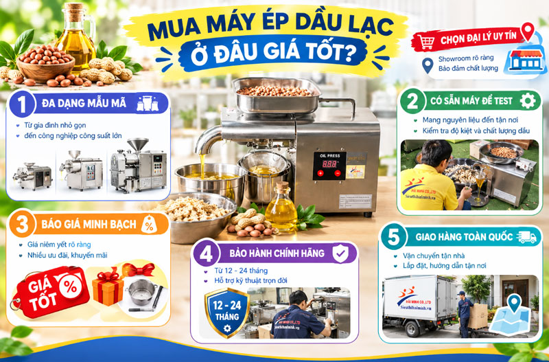 Mua máy ép dầu lạc ở đâu giá tốt ở đâu?