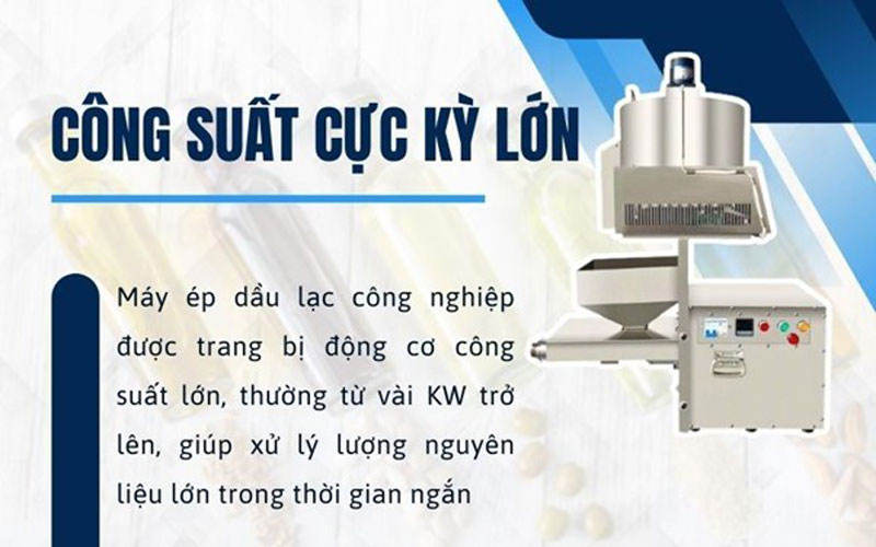 Đặc điểm nổi bật của máy ép dầu lạc công nghiệp