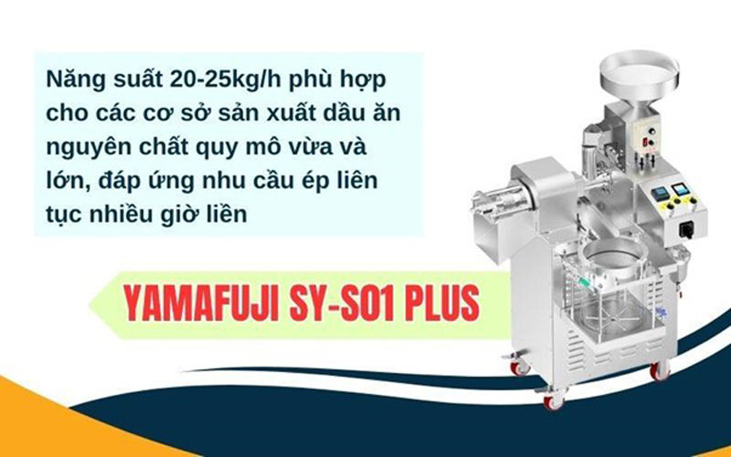Máy ép dầu công nghiệp Yamafuji SY-S01 Plus (20-25kg/1h) có lọc dầu