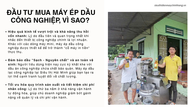 Top 3 lý do nên đầu tư mua máy ép dầu công nghiệp