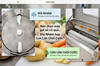 Nên chọn máy gọt vỏ củ quả đĩa nhám hay con lăn chổi cước?
