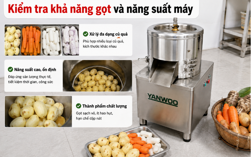 Kiểm tra khả năng gọt và năng suất máy