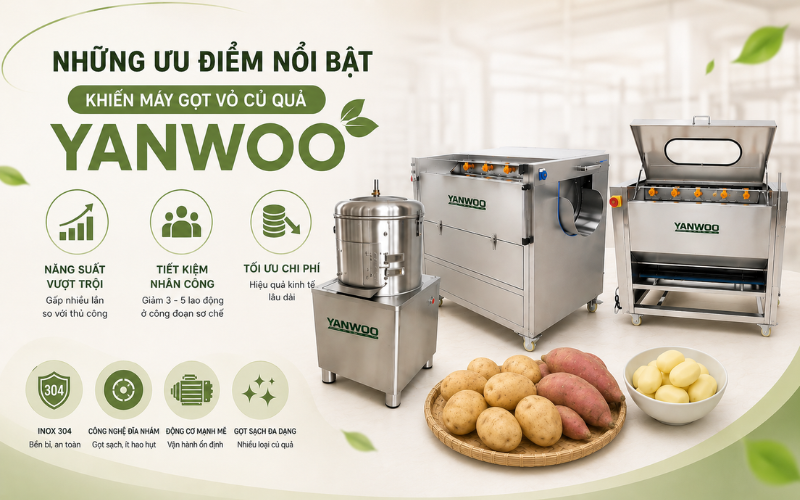 Những ưu điểm nổi bật khiến máy gọt vỏ củ quả Yanwoo