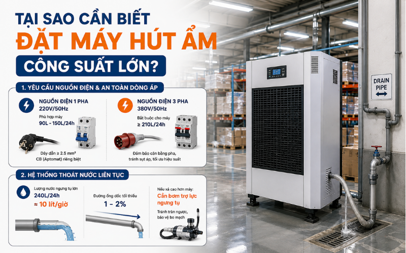 Tại sao cần biết đặt máy hút hẩm công suất lớn