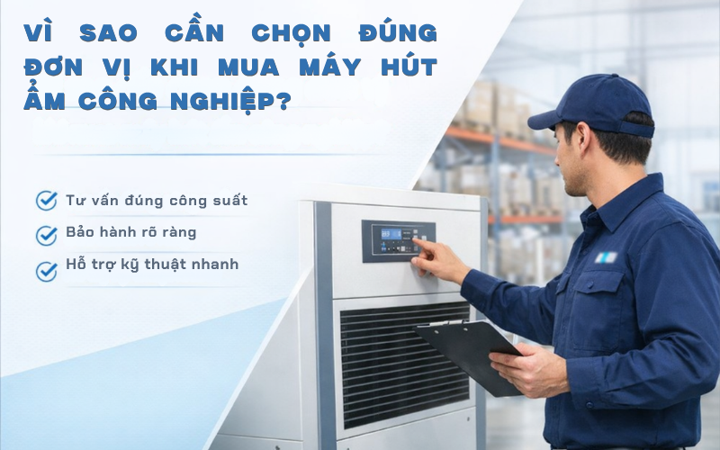Vì sao cần chọn đúng đơn vị khi mua máy hút ẩm công nghiệp?