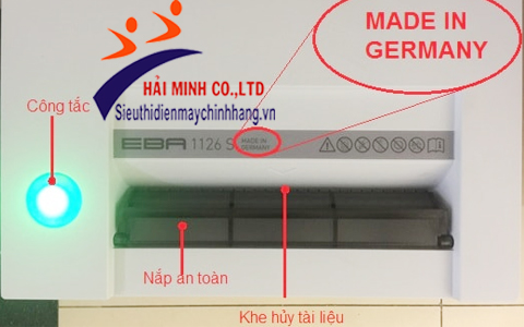 Bảng điều chỉnh các chức năng máy hủy tài liệu EBA 1126S