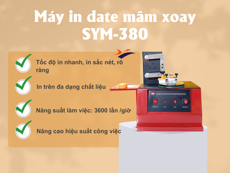 Máy in date mâm xoay SYM-380