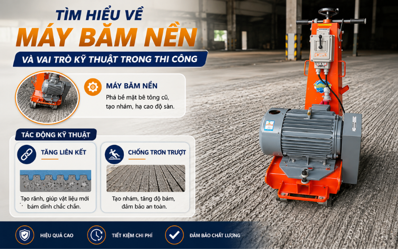  Tìm hiểu về máy băm nền và vai trò kỹ thuật trong thi công