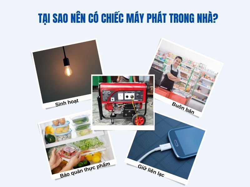 Các lợi ích khi có chiếc máy phát điện vào mùa mưa bão