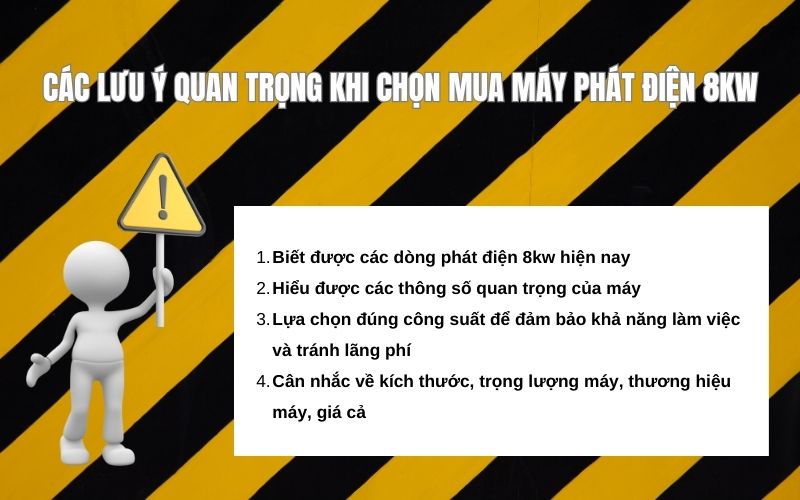 Các lưu ý quan trọng khi chọn mua máy phát điện 8kw