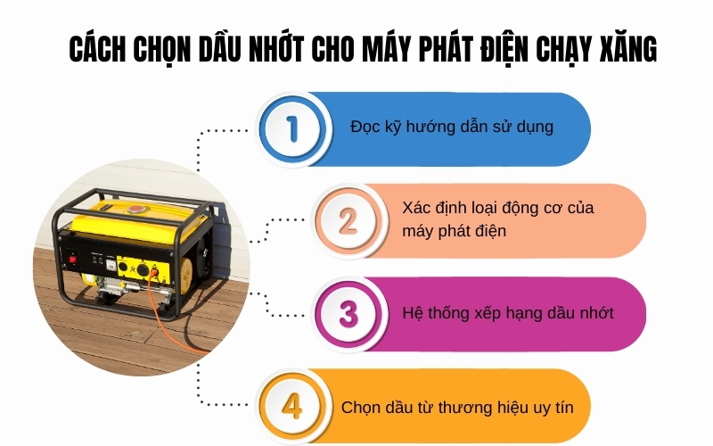 Cách chọn dầu nhớt cho máy phát điện chạy xăng