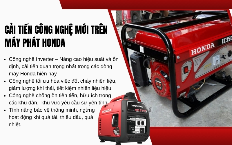 Cải tiến công nghệ mới trên máy phát Honda