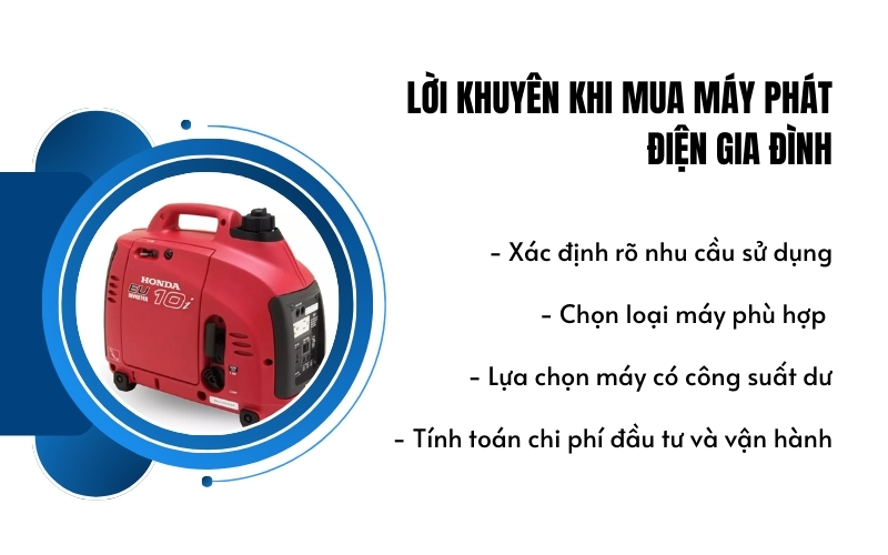 Lời khuyên khi mua máy phát điện gia đình