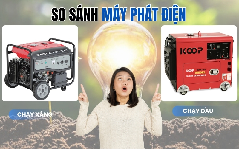 Nên Mua Máy Phát Điện Gia Đình Chạy Dầu Hay Xăng