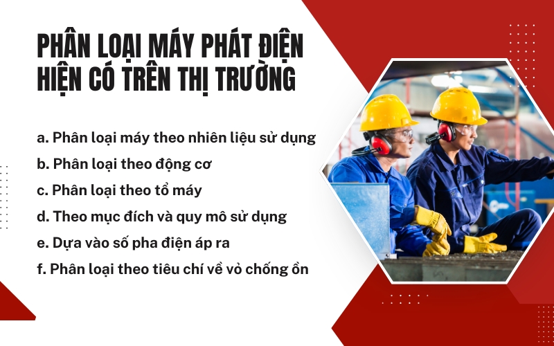 Phân loại máy phát điện hiện có trên thị trường