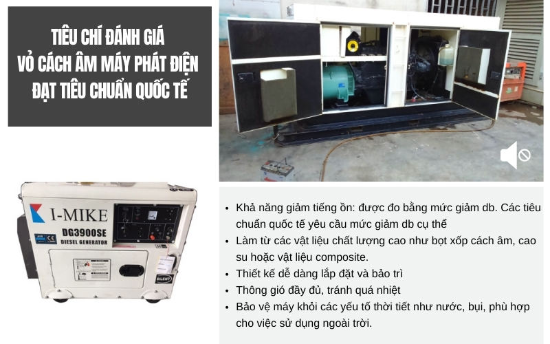 Tiêu chí đánh giá vỏ cách âm máy phát điện đạt tiêu chuẩn quốc tế