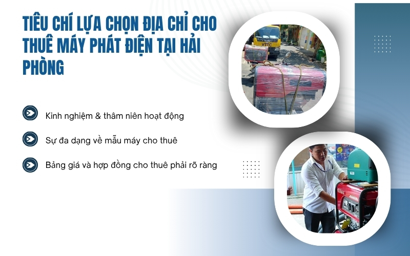 Tiêu chí lựa chọn địa chỉ cho thuê máy phát điện tại Hải Phòng