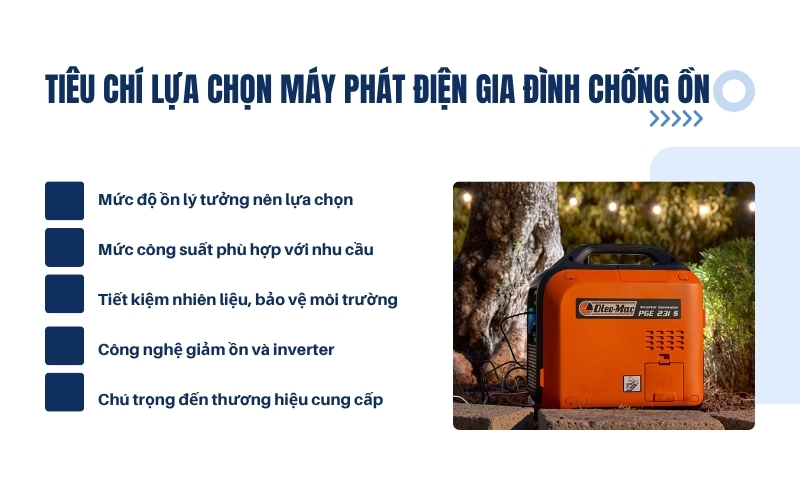 Tiêu chí lựa chọn máy phát điện gia đình chống ồn
