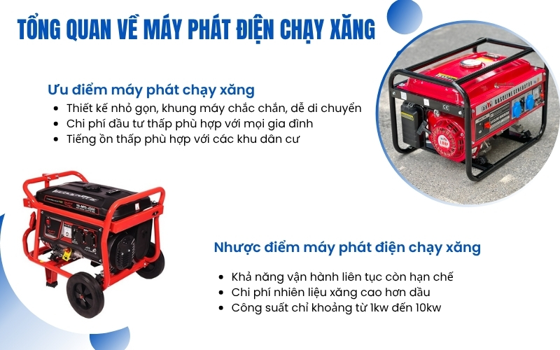 Tổng quan về máy phát điện chạy xăng