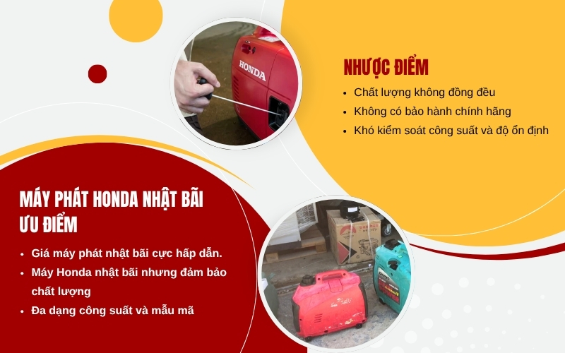 Ưu nhược điểm của máy phát Honda nhật bãi