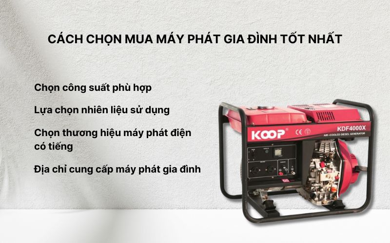 Cách chọn mua máy phát gia đình tốt nhất