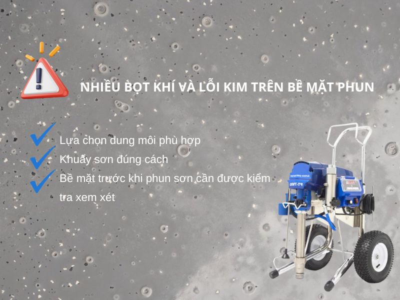 Lỗi nhiều bọt khí và lỗi kim trên bề mặt phun