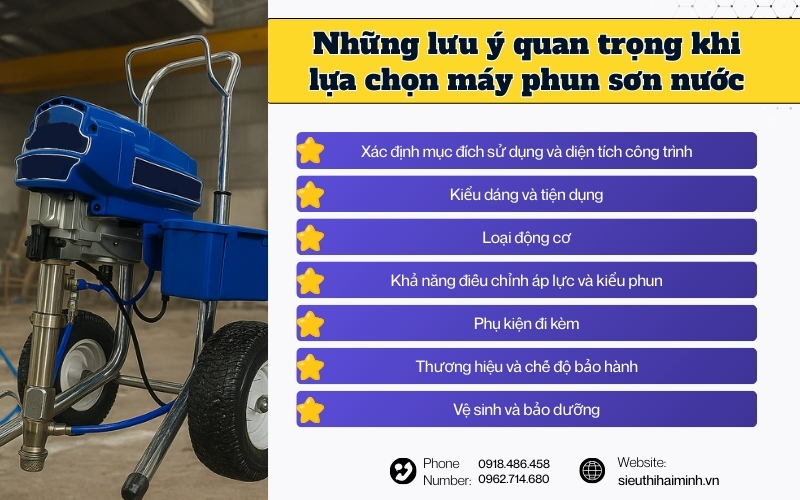 Những lưu ý quan trọng khi lựa chọn máy phun sơn nước