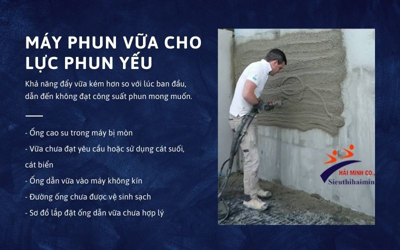 Máy phun vữa cho lực phun yếu