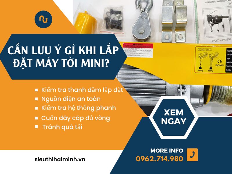 Cần lưu ý gì khi lắp máy tời điện mini