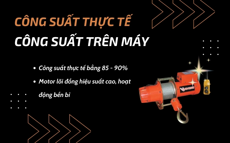 Công suất thực tế và công suất trên máy