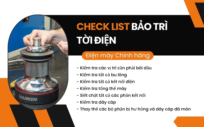 Danh sách khi tổng bảo trì tời điện