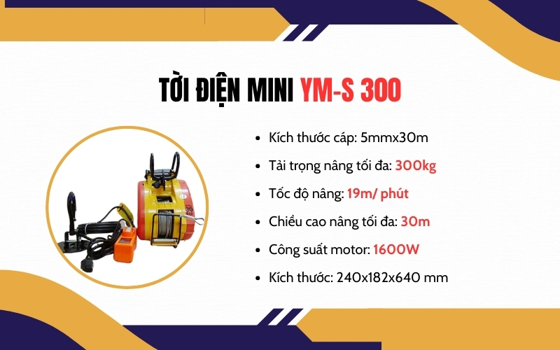 Đôi nét về máy tời điện mini YM-S 300