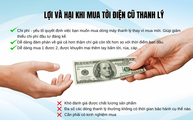 Lợi và hại khi mua tời điện cũ thanh lý