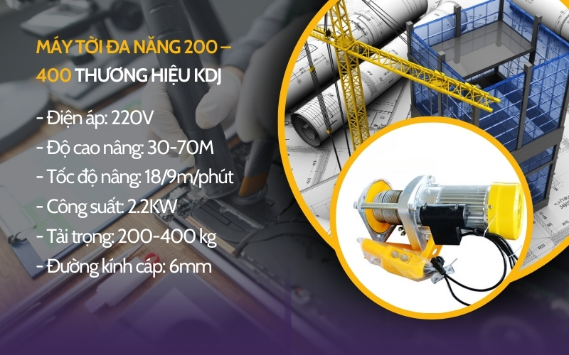 Máy tời đa năng 200 – 400 thương hiệu KDJ