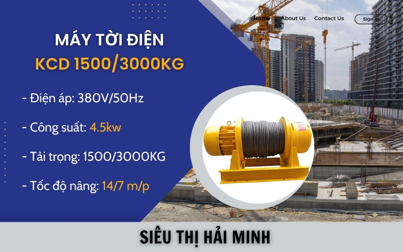 Máy tời điện KCD 1500/3000KG