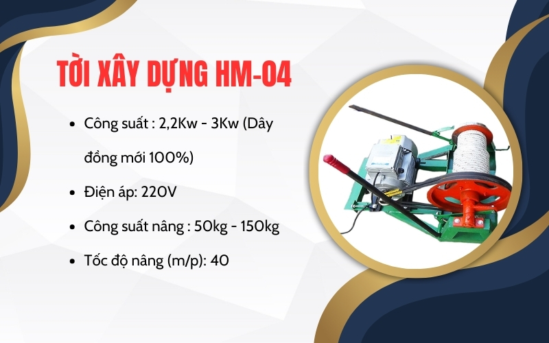 Máy tời điện dùng công HM-04