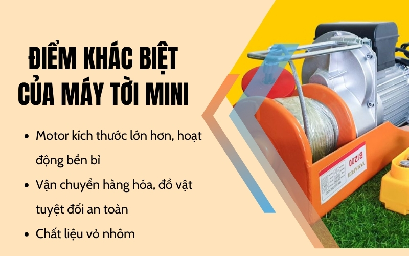 Máy tời điện mini B300 có điểm gì khác biệt