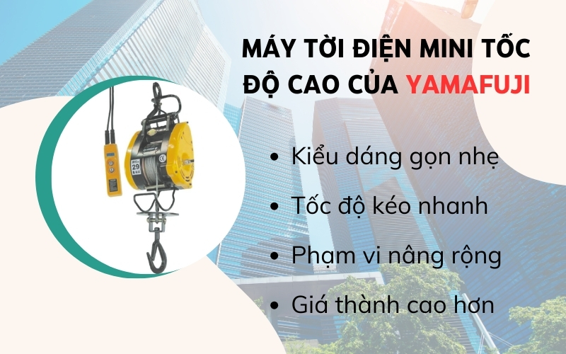 Máy tời điện mini tốc độ cao của Yamafuji
