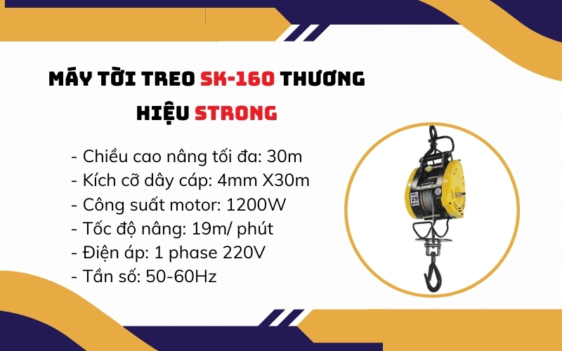 Máy tời treo SK-160 thương hiệu Strong