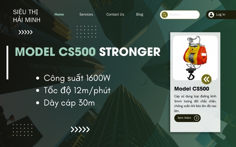 Máy tời điện CS-500 thương hiệu Stronger