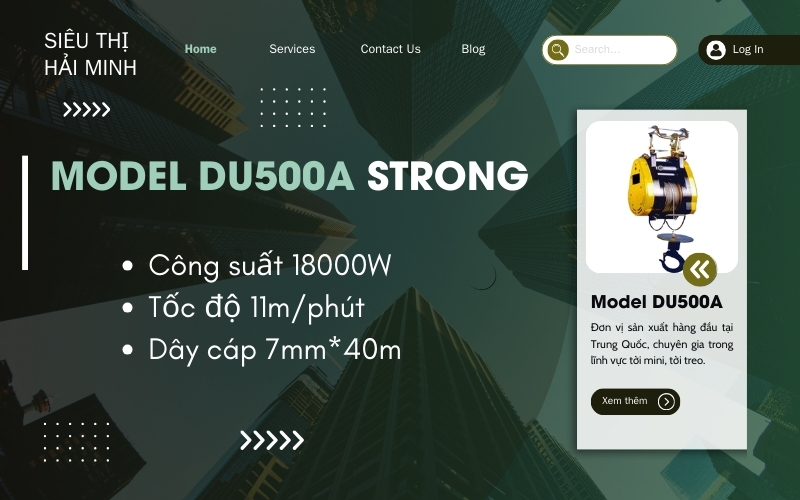 Tời treo 500kg DU500A thương hiệu Strong