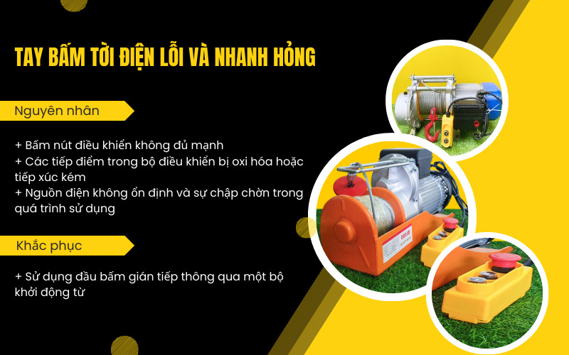 Tay bấm tời điện lỗi và nhanh hỏng