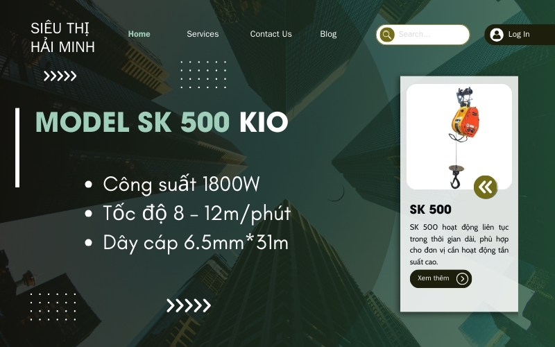 Tời mini SK 500 thương hiệu Kio