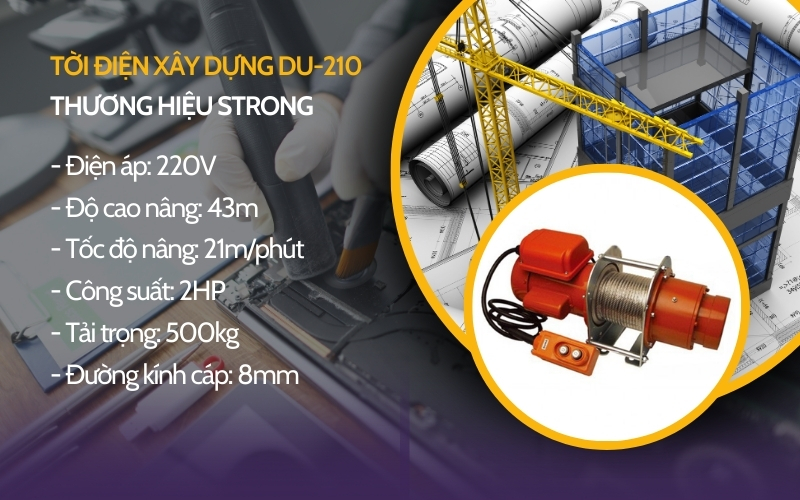 Tời điện xây dựng DU-210 thương hiệu Strong
