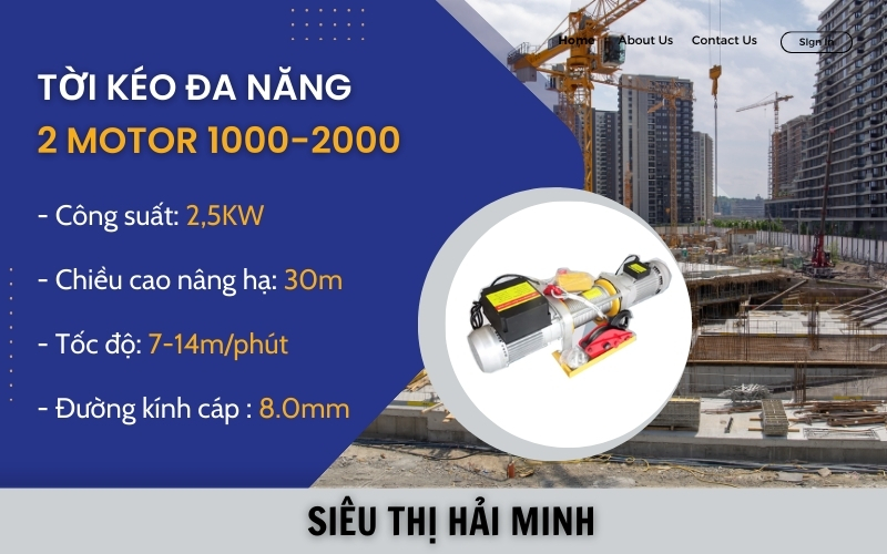 Tời kéo đa năng 2 motor 1000-2000